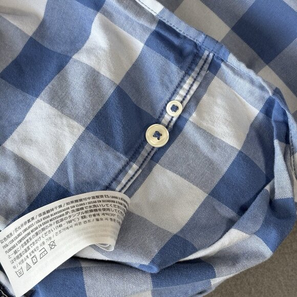 Abercrombie & Fitch Mens M Blue White Plaid Check Button Down Long Sleeve Shirt - Picture 13 of 16